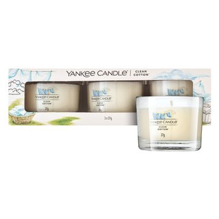 Yankee Candle Clean Cotton votivní svíčka 3 x 37 g