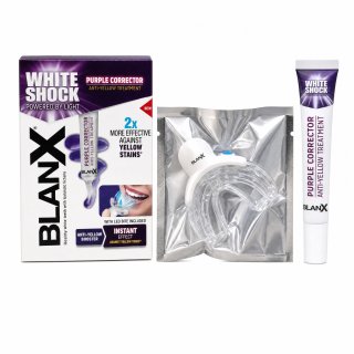 BlanX White Shock Purple Corrector sada na bělení zubů Anti-Yellow Treatment   LED 20 ml