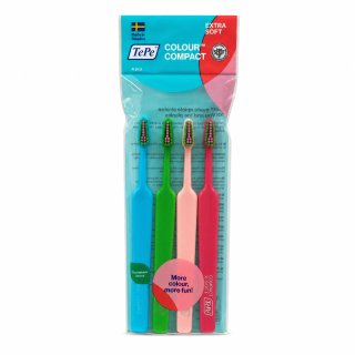 TePe Colour Compact zubní kartáček Toothbrush 4 pcs Extra Soft