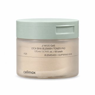 Celimax Ji Woo Gae tonizační tamponky Cica BHA Blemish Toner Pad 60 Pads 170 ml