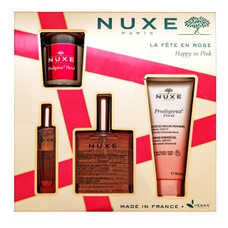 Nuxe Happy In Pink dárková sada Set 100 ml + 100 ml + 15 ml + 70 g