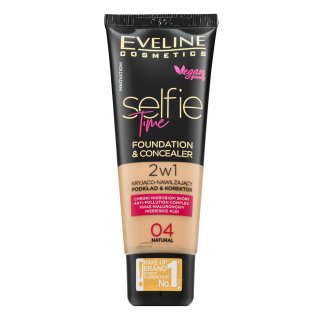 Eveline Selfie Time 2in1 Foundation & Concealer dlouhotrvající make-up 2v1 04 Natural 30 ml