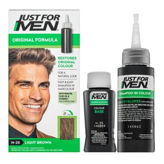 Levně Just For Men Shampoo-in Haircolour barevný šampon pro muže H25 Light Brown 66 ml
