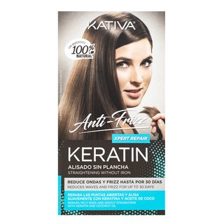 Levně Kativa Anti-Frizz Straightening Without Iron sada s keratinem pro narovnání vlasů bez žehličky na vlasy Xpert Repair 30 ml + 30 ml + 150 ml