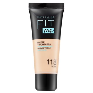 Maybelline Fit Me! Foundation Matte + Poreless tekutý make-up s matujícím účinkem 118 Nude 30 ml