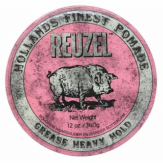 Levně Reuzel Holland's Finest Pomade Pink Grease Heavy Hold pomáda na vlasy pro silnou fixaci 340 g