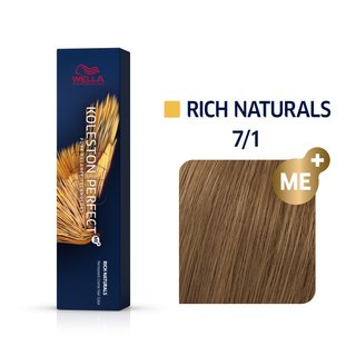 Levně Wella Professionals Koleston Perfect Me+ Rich Naturals profesionální permanentní barva na vlasy 7/1 60 ml