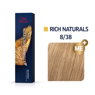 Wella Professionals Koleston Perfect Me+ Rich Naturals profesionální permanentní barva na vlasy 8/38 60 ml