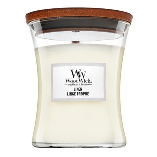 Levně Woodwick Linen vonná svíčka 275 g