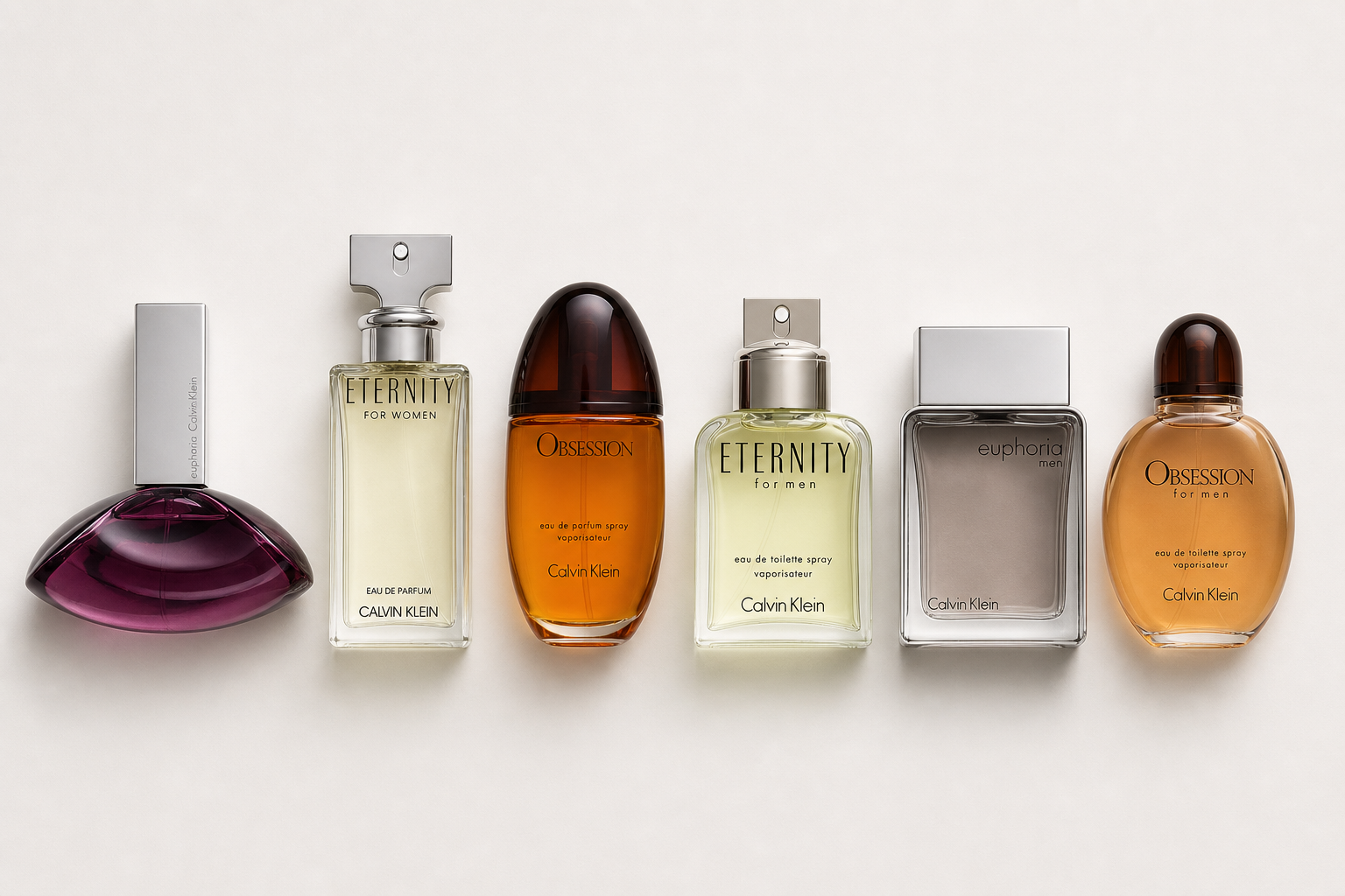 Šest nejprodávanějších parfémů Calvin Klein – tři dámské a tři pánské